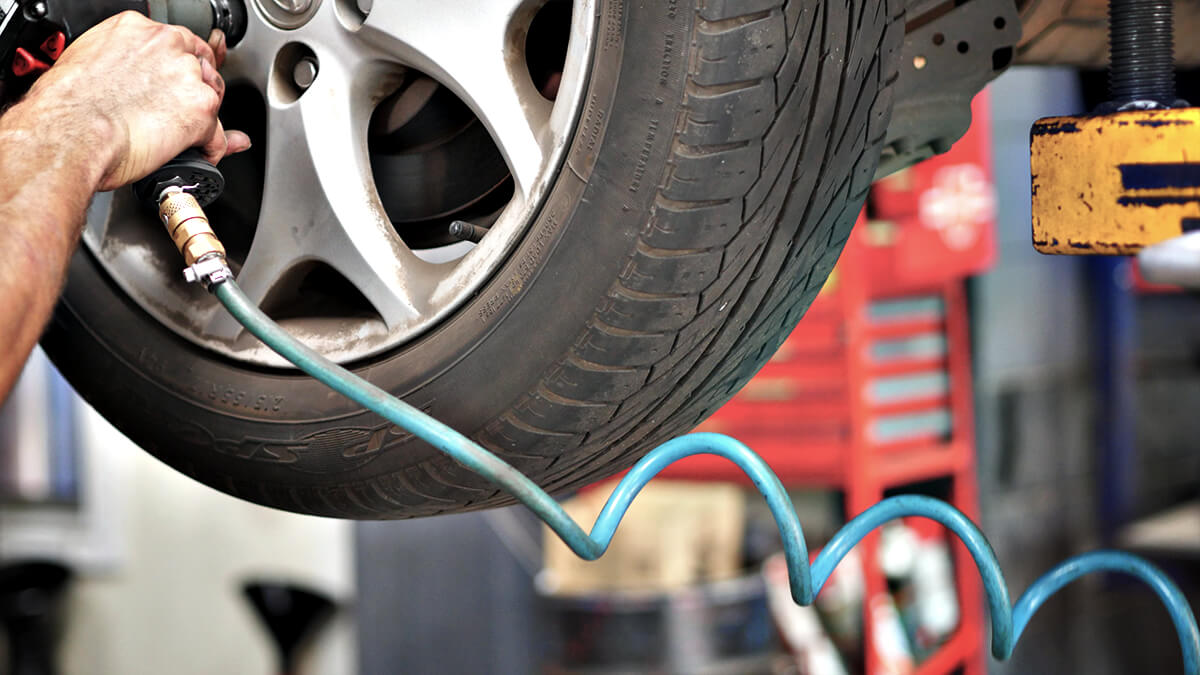 Tyre tread inspection at BPS Automotive Mordialloc
